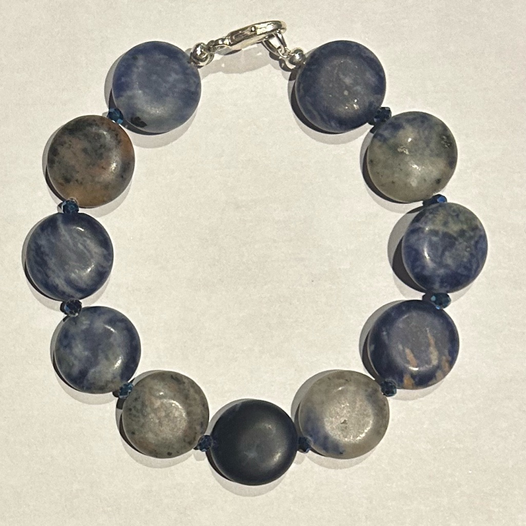 Genuine Sodalite And Czech Glass Accents Bracelet